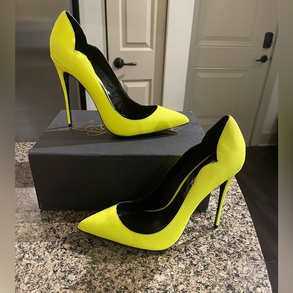 Neon Green pumps size 10
